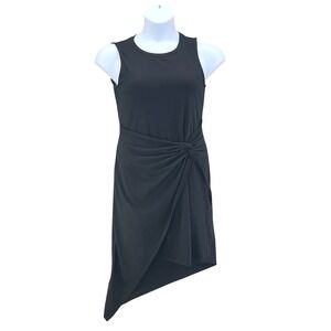 chelsea28 asymmetrical ruffle shift dress Chelsea28 Asymmetric Ruffle A-Line Dress In Black - 60% Off